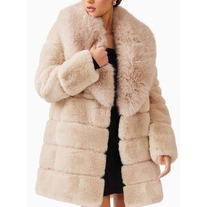 ELLIATT GENUINE SUEDE & FAUX FUR COAT JACKET NWT WOMEN’S BEIGE SIZE S/M